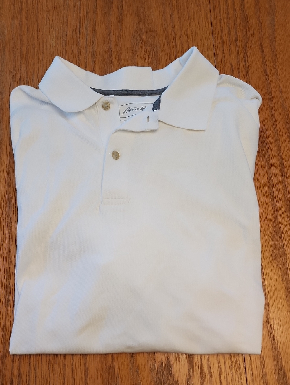 NWT Eddie Bauer Classic Men’s White Polo Shirt - Lightweight Short Sleeve - Picture 14 of 16